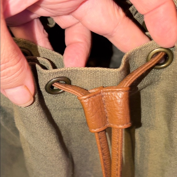 Canvas Backpack with Brown Accents - Picture 13 of 16